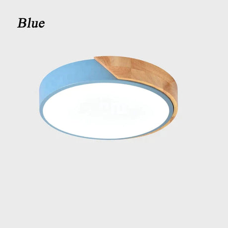 Nordic Wooden Ceiling Lamp Dimmable Led Lights Round 30-60 Size Diameter Ultra-Thin 5 Cm High 7