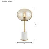 Raffaella - Oval Glass Night Light With Brass And White Table Lighting
