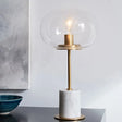 Raffaella - Oval Glass Night Light With Brass And White Table Lighting