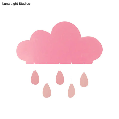 Rain Cloud Shape Led Bedside Wall Mount Lamp In Blue/Pink
