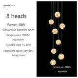 Raloo - Modern Led Glass Ball Chandelier