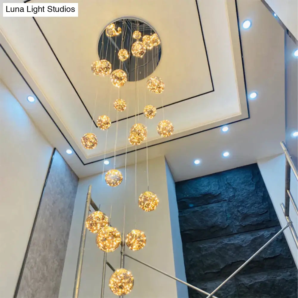 Raloo - Modern Led Glass Ball Chandelier Pendant Lighting