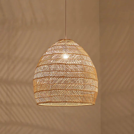 Rattan Pendant Ceiling Light For Elegant Dining - Asian-Inspired Single-Bulb Fixture Beige / 18