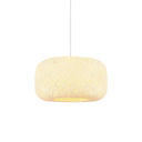 Rattan Weave Macaron Pendant Light: Red/Pink/Orange Drum Drop 1-Light Suspension For Bistro White