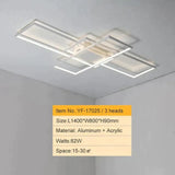 Rectangle Aluminum Modern Led Ceiling Lights For Living Room Bedroom 1400X800Mm White / Cool No Rc