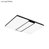 Rectangular Acrylic Ceiling Flush Mount In Warm/White Light - Minimalist Design 19’/23.5’/33’ Wide
