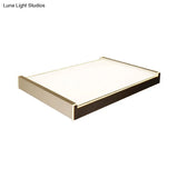 Rectangular Acrylic Led Flush Light - Modern 19.5’/27’/29.5’ Wide White Ceiling Fixture With