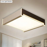 Rectangular Acrylic Led Flush Light - Modern 19.5’/27’/29.5’ Wide White Ceiling Fixture With