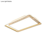 Rectangular Ceiling Light Fixture In Black/White - Simple Acrylic Flush Mount For Living Room With