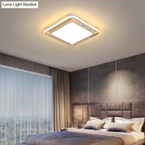 Rectangular Ceiling Light Fixture In Black/White - Simple Acrylic Flush Mount For Living Room With