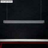 Rectangular Led Pendant Light - Cement Grey Island Hanging For Dining Room Simplicity In Design