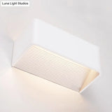 Rectangular Metal Wall Mounted Lamp - Modernist 8/12 Wide Led Up & Down Lighting In Gold/Black/White