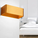 Rectangular Metal Wall Mounted Lamp - Modernist 8/12 Wide Led Up & Down Lighting In Gold/Black/White