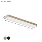 Rectangular Minimalist Metallic Flush Mount Led Light In Black/White With Warm/White Illumination