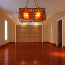 Rectangular Rustic Metal Island Light With 10 Lights For Dining Room Rust