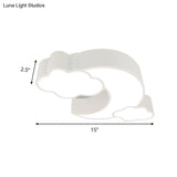 Red Acrylic Cloud Moon Flush Mount Ceiling Lamp For Study Room - Contemporary Lighting