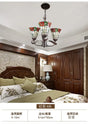 Red Glass Chandelier Pendant Light - Kitchen Ceiling Lamp With Blossom Design (3/5 Lights)