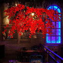 Red Metal Island Ceiling Light With Diamond Cage - 3-Head Industrial Suspension Lamp