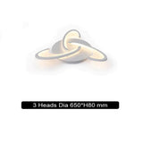 Remote Control Led Ceiling Lights With Ultra-Thin Acrylic Flush Mount Lamp 3 Heads / Cool White