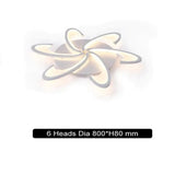 Remote Control Led Ceiling Lights With Ultra-Thin Acrylic Flush Mount Lamp 6 Heads / Cool White