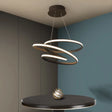 Restaurant Led Suspension Light - Nordic Style Chandelier In Metallic Coffee / 21.5’ White