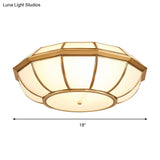 Retro 4 Bulb Brass Flush Mount Basket Ceiling Light - Living Room Lamp