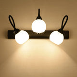 Retro Black Opaline Glass Wall Sconce: Ball Mounted Vanity Light For Bathroom 3 / Globe