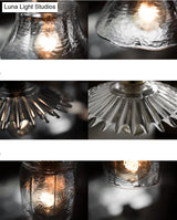 Retro Clear Glass Shade Ceiling Light Brass 1 Small Hanging Lamp For Living Room