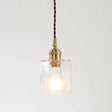 Retro Clear Glass Shade Ceiling Light Brass 1 Small Hanging Lamp For Living Room / 4