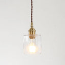 Retro Clear Glass Shade Ceiling Light Brass 1 Small Hanging Lamp For Living Room / 4