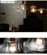 Retro Clear Glass Shade Ceiling Light Brass 1 Small Hanging Lamp For Living Room