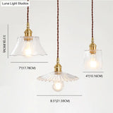 Retro Clear Glass Shade Ceiling Light Brass 1 Small Hanging Lamp For Living Room