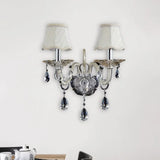 Retro Crystal Wall Sconce Chrome Lighting Fixture - 1/2 Lights Led For Living Room 2 /