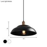 Retro Double Bubble Pendant Lamp: Metallic 1-Light Hanging Ceiling Light In Black/White For Coffee