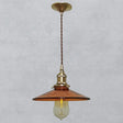 Retro Glass Shade Pendant Light Fixture For Living Room - Brown Pan With 1 Tan / 8.5’