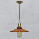 Retro Glass Shade Pendant Light Fixture For Living Room - Brown Pan With 1 Tan / 8.5’