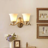 Retro Gold Bell-Shaped Frosted Glass Wall Mounted Light For Living Room 2 /