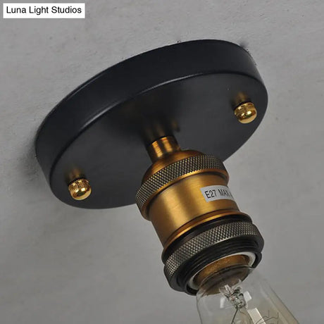 Retro Industrial Glass Ceiling Light With Aluminum Base - Perfect For Hallways Dining Rooms And