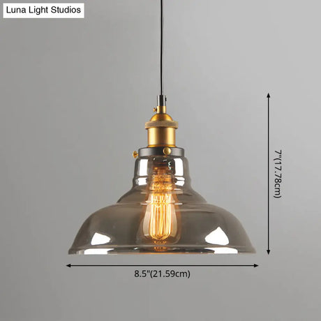 Retro Industrial Glass Pendant Lights For Bars - 1-Light Hanging Fixtures