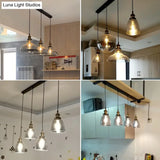 Retro Industrial Glass Pendant Lights For Bars - 1-Light Hanging Fixtures