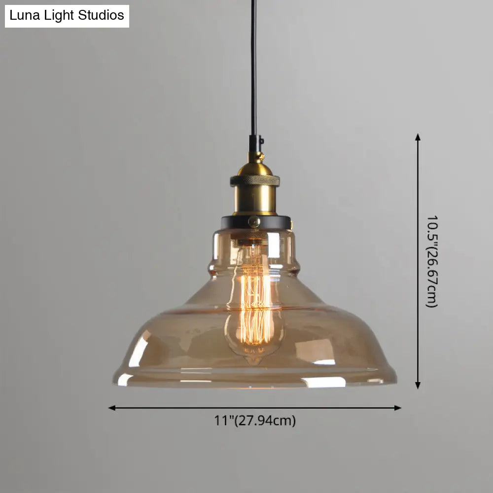 Retro Industrial Glass Pendant Lights For Bars - 1-Light Hanging Fixtures
