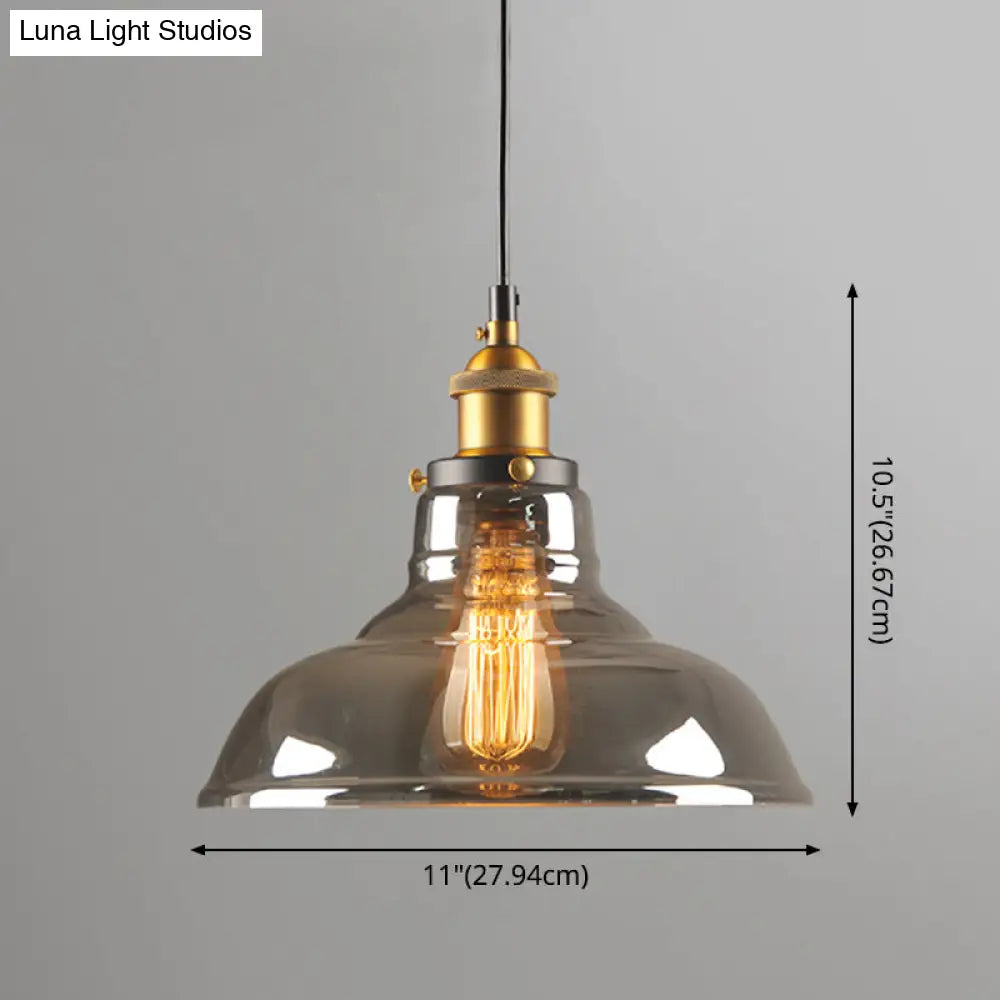 Retro Industrial Glass Pendant Lights For Bars - 1-Light Hanging Fixtures