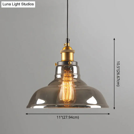 Retro Industrial Glass Pendant Lights For Bars - 1-Light Hanging Fixtures
