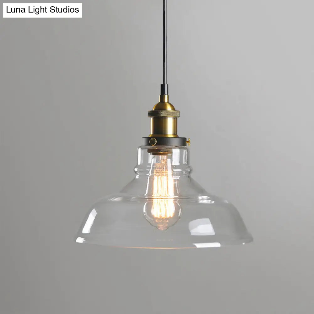 Retro Industrial Glass Pendant Lights For Bars - 1-Light Hanging Fixtures