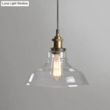 Retro Industrial Glass Pendant Lights For Bars - 1-Light Hanging Fixtures