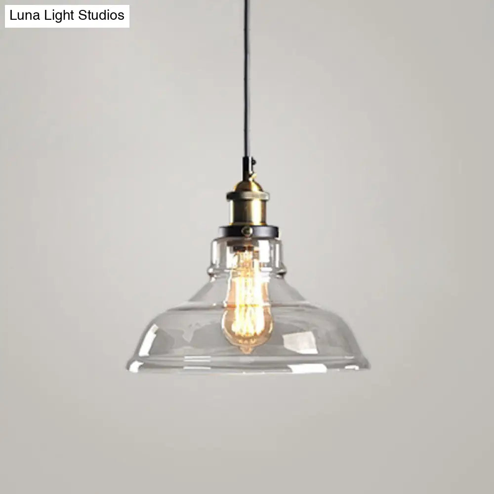 Retro Industrial Glass Pendant Lights For Bars - 1-Light Hanging Fixtures