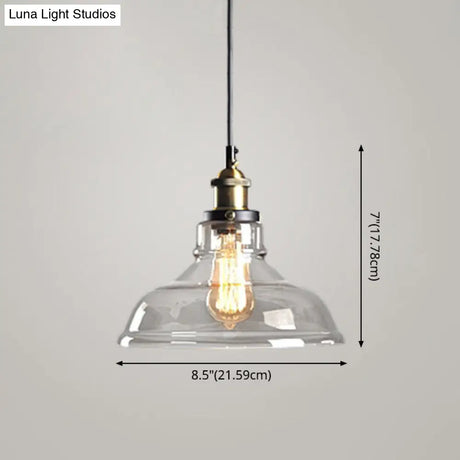 Retro Industrial Glass Pendant Lights For Bars - 1-Light Hanging Fixtures