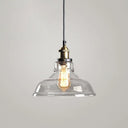 Retro Industrial Glass Pendant Lights For Bars - 1-Light Hanging Fixtures Clear / 8.5