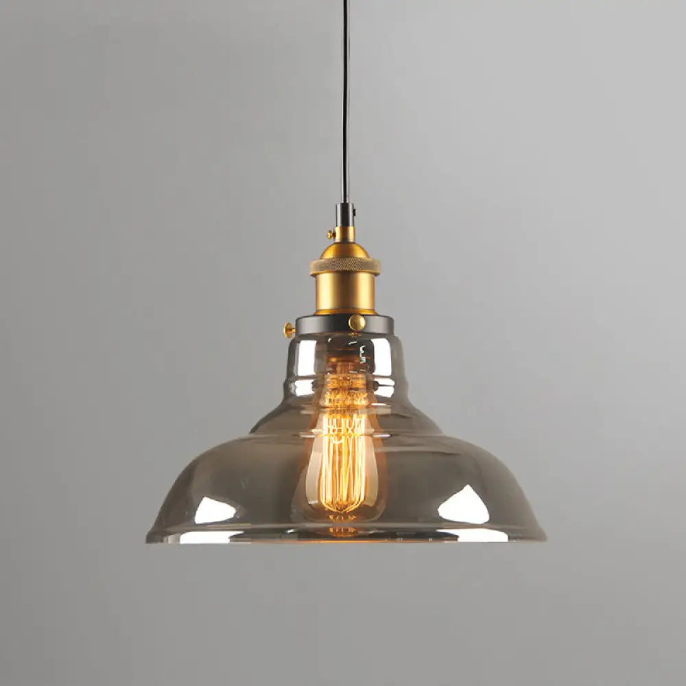 Retro Industrial Glass Pendant Lights For Bars - 1-Light Hanging Fixtures Smoke Gray / 8.5