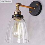 Retro Industrial Glass Vanity Wall Light - Oval Design Single Fixture